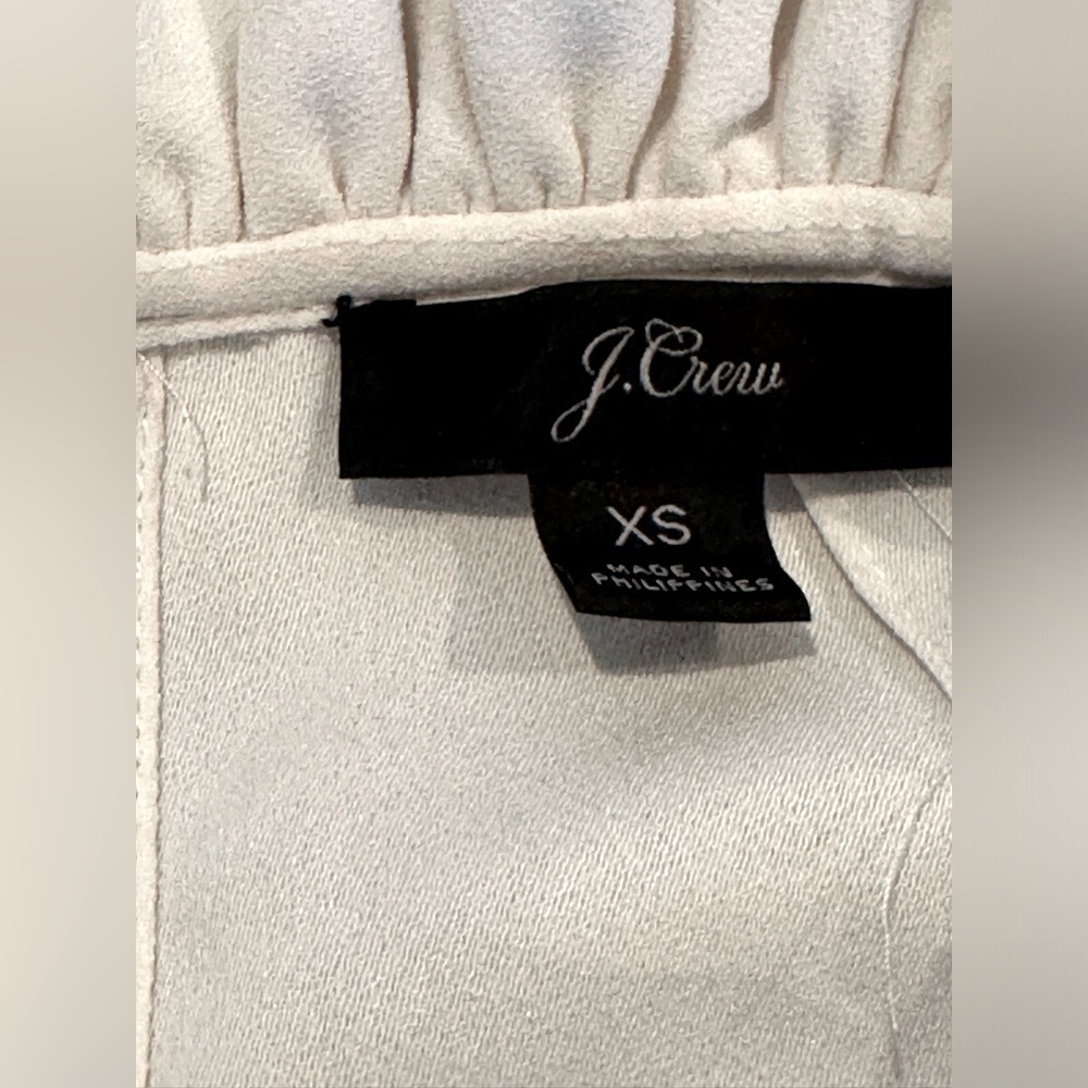 NWOT J Crew Ivory White Ruffle Neck Neck Blouse XS - Picture 6 of 8